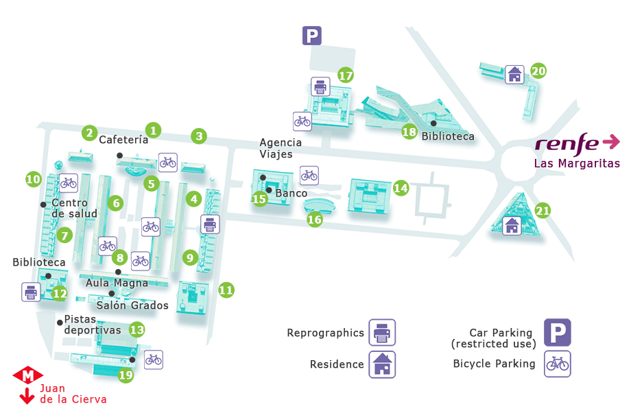 Plano del Campus de Getafe